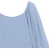 image:imageSpeechless Girls Scuba Crepe Pearl and Rhinestone Sleeve Party DressPeriwinkle