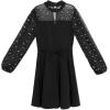 image:imageSpeechless Girls Scuba Crepe Skater Dress with Illusion Neck and Sheer Pearl SleevesBlack