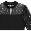 image:imageSpeechless Girls Scuba Crepe Skater Dress with Illusion Neck and Sheer Pearl SleevesBlack