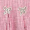 image:imageSpeechless Girls Short Sleeve Boucle Knit Pleated Mini Dress with Rhinestone Accents and HeadbandPinkivory