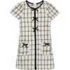image:imageSpeechless Girls Short Sleeve Plaid Boucle DressIvoryBlack