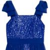 image:imageSpeechless Girls Sleeveless Bow Shoulder Sequin Chiffon WalkThrough Party DressCobalt