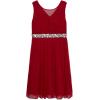 image:imageSpeechless Girls Sleeveless Flowy Party Dress with Illusion NeckRed
