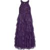 image:imageSpeechless Girls Sleeveless Glitter Lace and Tulle Corkscrew Maxi Ballgown DressEggplant