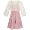 image:imageSpeechless Girls Sleeveless Scoop Neck Floral Midi Dress Crochet Sweater SetBlushIvory