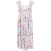 image:imageSpeechless Womens Floral Print Flutter Sleeve Smocked Walk Thru Maxi Dress with HeadbandIvoryMulti