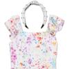 image:imageSpeechless Womens Floral Print Flutter Sleeve Smocked Walk Thru Maxi Dress with HeadbandIvoryMulti