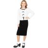 image:imageSpeechless Girls 2piece Midi Dress  Long Sleeve Sweater with Bow Detail Over Solid Black Sleeveless DressIvoryBlack