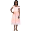 image:imageSpeechless Girls Cold Shoulder Midi 3D Butterfly Party DressPeachBlue