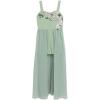 image:imageSpeechless Girls Floral Appliqu Romper With Chiffon Walkthrough Maxi Skirt OverlaySage