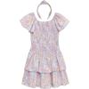image:imageSpeechless Girls Flutter Sleeve Bubble Crepe Drop Waist DressPeriwinkleCoral