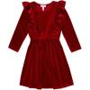 image:imageSpeechless Girls Glitter Velvet Long Sleeve Skater Party DressRed