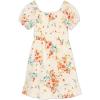 image:imageSpeechless Girls KneeLength Woven Dress with Square Neck and Short SleevesIvoryOrange
