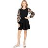 image:imageSpeechless Girls Long 3D Mesh Sleeve Scuba Crepe Party DressBlack