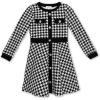 image:imageSpeechless Girls Long Sleeve Fit and Flare Knit DressBlackIvory