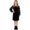 image:imageSpeechless Girls Long Sleeve Flocked Tulle and Velvet Party DressBlack