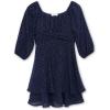 image:imageSpeechless Girls Long Sleeve Jacquard Clip Dot Party DressNavy