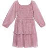 image:imageSpeechless Girls Long Sleeve Smocked Bodice Babydoll Sequin DressRose