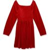 image:imageSpeechless Girls Long Sleeve Smocked Bodice Velvet DressDark Red