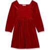 image:imageSpeechless Girls Long Sleeve Smocked Bodice Velvet DressRed