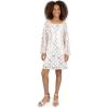 image:imageSpeechless Girls Long Sleeve Square Neck Sequin Pattern Aline Shift DressIvorygold