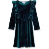 image:imageSpeechless Girls Long Sleeve Stretch Velvet DressTealSparkle