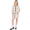 image:imageSpeechless Girls Short Sleeve Plaid Boucle DressIvoryBlack