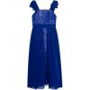 image:imageSpeechless Girls Sleeveless Bow Shoulder Sequin Chiffon WalkThrough Party DressCobalt