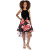 image:imageSpeechless Girls Sleeveless Dew Drop Velvet Bodice Mikado Printed HighLow Dress with Side Waist BowBlackRed