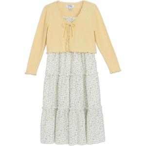 image:imageSpeechless Girls 2piece Floral Maxi Dress Set with CardiganIvoryYellow