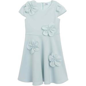 image:imageSpeechless Girls Cap Sleeve Techno Scuba 3D Flower Applique Party DressMint