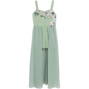 image:imageSpeechless Girls Floral Appliqu Romper With Chiffon Walkthrough Maxi Skirt OverlaySage