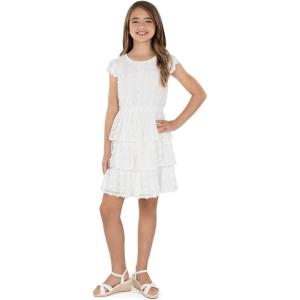 image:imageSpeechless Girls Flutter Sleeve Tiered Knee Length Party DressOffwhite