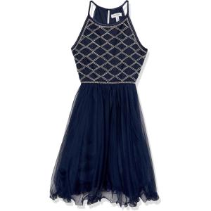 image:imageSpeechless Girls Halter Neck Fit and Flare Party DressNavy