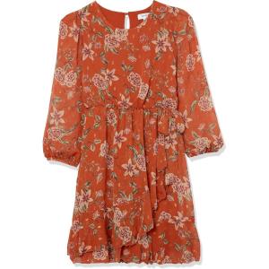 image:imageSpeechless Girls Long Sleeve Chiffon DressRustFloral