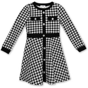 image:imageSpeechless Girls Long Sleeve Fit and Flare Knit DressBlackIvory