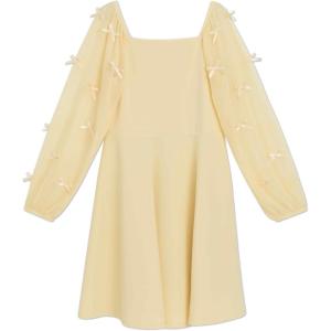 image:imageSpeechless Girls Long Sleeve Scuba Crepe Skater Party DressButter