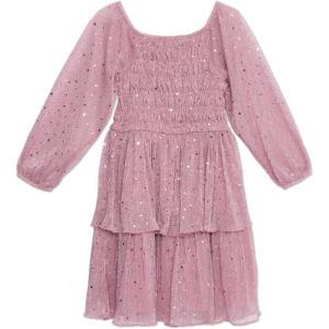 image:imageSpeechless Girls Long Sleeve Smocked Bodice Babydoll Sequin DressRose