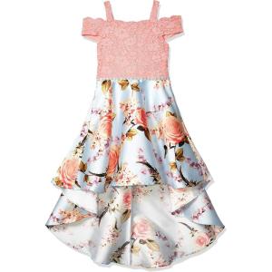 image:imageSpeechless Girls Off The Shoulder High Low Party DressPinkBlue