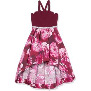 image:imageSpeechless Girls Scalloped Neck HighLow Party DressWineFloral