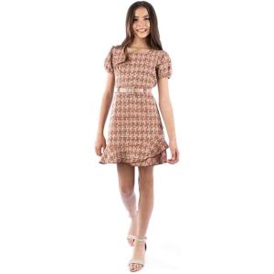 image:imageSpeechless Girls Short Balloon Sleeve Boucle DressMulti