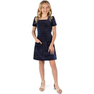 image:imageSpeechless Girls Short Sleeve Knit Boucle Party DressNavy