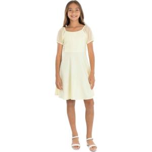 image:imageSpeechless Girls Short Sleeve Scuba Crepe Skater Party DressYellow