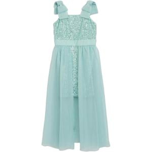 image:imageSpeechless Girls Sleeveless Bow Shoulder Sequin Chiffon WalkThrough Party DressSeafoam