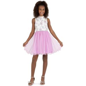 image:imageSpeechless Girls Sleeveless Caviar Glitter Mesh Tulle Party DressIvorylavendar