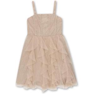image:imageSpeechless Girls Sleeveless Fit and Flare Party with Corkscrew Skirt Special Occasion DressBeigeSilver