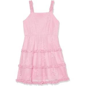 image:imageSpeechless Girls Sleeveless Ruffled Fit and Flare Lace DressPink
