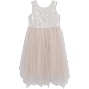 image:imageSpeechless Girls Sleeveless Scoop Neck Sequin Bodice Hanky Hem Midi DressDustymauve