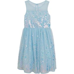 image:imageSpeechless Girls Sleeveless Sequined Party Dress with Illusion NeckSky Blue