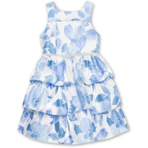 image:imageSpeechless Girls Sleeveless Shimmer Organza Tiered DressIvoryBlue